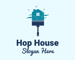 House Paint Brush  logo design