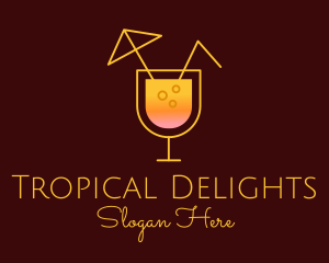 Cocktail Tropical Drink logo design