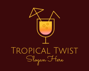 Cocktail Tropical Drink logo design