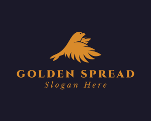 Flying Golden Bird logo design