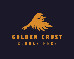 Flying Golden Bird logo design