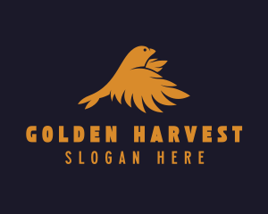 Flying Golden Bird logo design