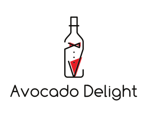 Alcohol Wine Bottle Suit logo design