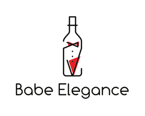 Alcohol Wine Bottle Suit logo design