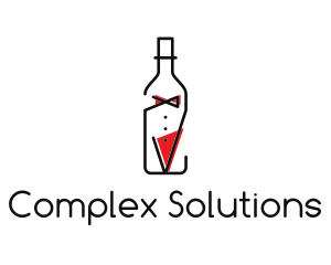 Alcohol Wine Bottle Suit logo design