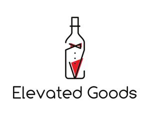 Alcohol Wine Bottle Suit logo design