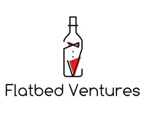 Alcohol Wine Bottle Suit logo design