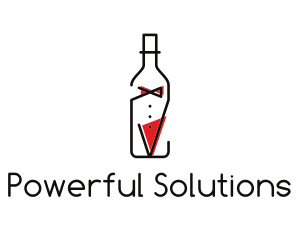 Alcohol Wine Bottle Suit logo design