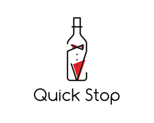 Alcohol Wine Bottle Suit logo design