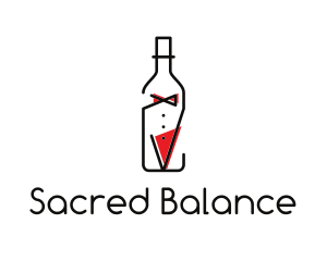 Alcohol Wine Bottle Suit logo design