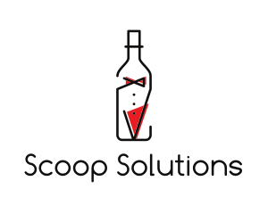 Alcohol Wine Bottle Suit logo design