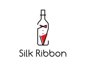 Alcohol Wine Bottle Suit logo design