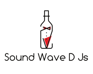 Alcohol Wine Bottle Suit logo design