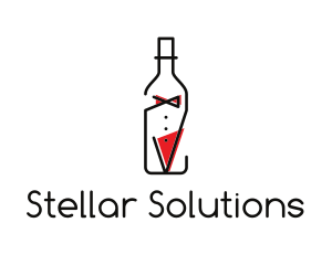 Alcohol Wine Bottle Suit logo design