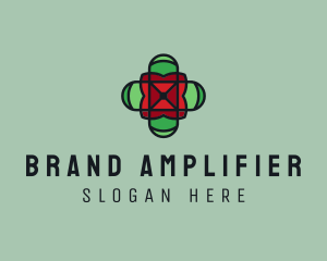 Stained Glass Cross logo design