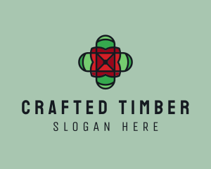 Stained Glass Cross logo design