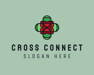 Stained Glass Cross logo