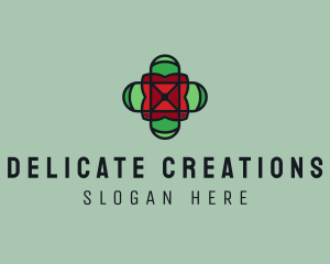 Stained Glass Cross logo design