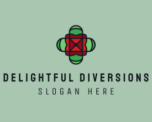 Stained Glass Cross logo design