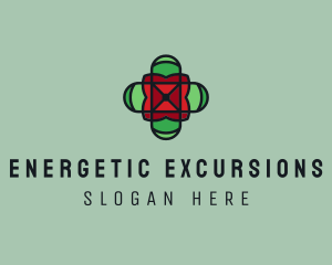 Stained Glass Cross logo design