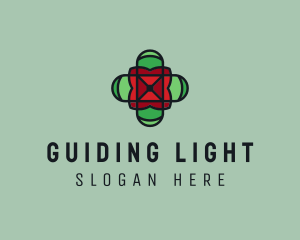 Stained Glass Cross logo design