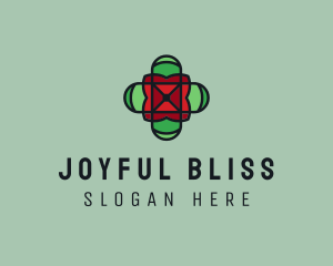 Stained Glass Cross logo design