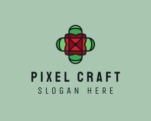 Stained Glass Cross logo design