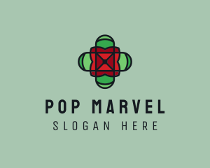 Stained Glass Cross logo design