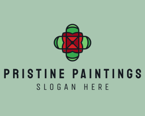 Stained Glass Cross logo design