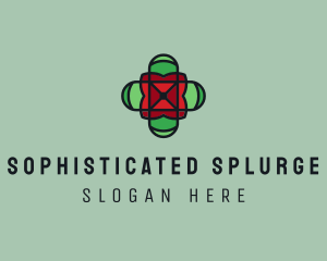 Stained Glass Cross logo design