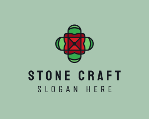 Stained Glass Cross logo design