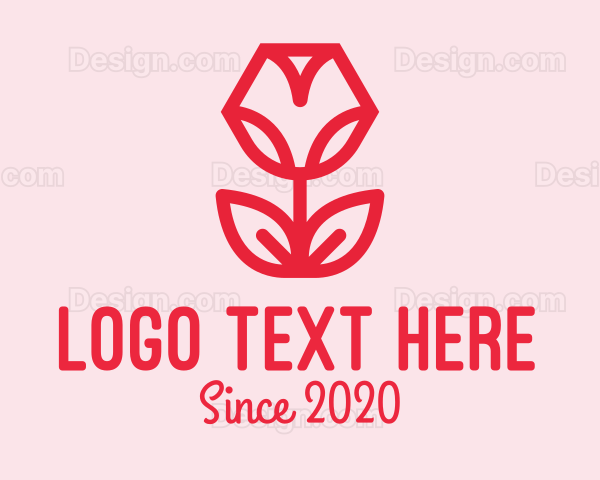 Geometric Pink Rose Logo