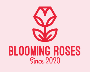 Geometric Pink Rose logo design