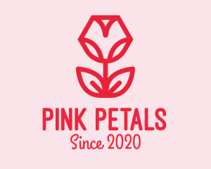 Geometric Pink Rose logo design