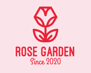 Geometric Pink Rose logo design