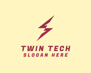 Electric Lightning Zigzag logo design