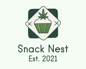 Cannabis Muffin Pastry logo design