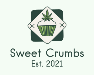 Cannabis Muffin Pastry logo design