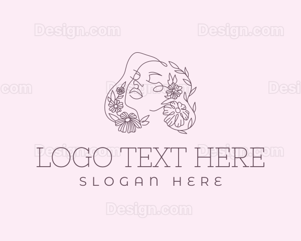 Floral Woman Beauty Logo