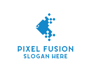 Digital Pixel Fish logo design