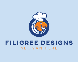 Seafood Fish Chef  logo design