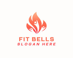 Fitness Flame People logo design