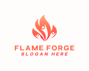 Fitness Flame People logo design