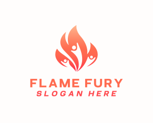 Fitness Flame People logo design