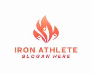 Fitness Flame People logo design