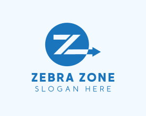 Blue Arrow Letter Z logo design