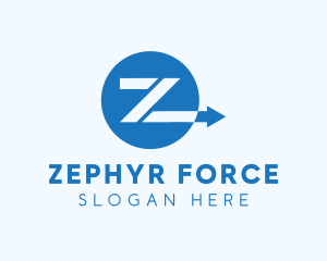 Blue Arrow Letter Z logo design