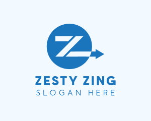 Blue Arrow Letter Z logo design