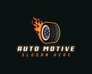 Flame Wheel Automotive logo design