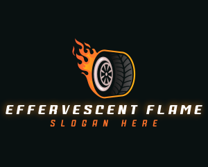 Flame Wheel Automotive logo design